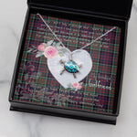 Sea Turtle Necklace Gift for My Beautiful Girlfriend Valentines Necklace Clan MacDonald Tartan Blue Turtle Necklace
