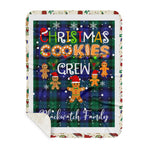 Personalized Gift Tartan Plaid Blanket Clan Blackwatch With Christmas Cookie Baking Crew Christmas Gift Sherpa Blanket, tartan sherpa blanket,buffalo plaid sherpa blanket,christmas sherpa blanket,Christmas Throw Blanket,green plaid sherpa blanket,green sherpa blanket