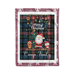 Personalized Gift Tartan Plaid Blanket Clan Comyn With Funny Santa Snowman Reindeer Merry Christmas Fleece Blanket, Home Living Room, Plaid Blanket, Tartan Blanket, Scottish Blanket, Buffalo fleece blanket, Christmas Blanket