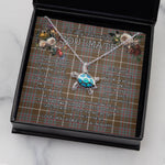 Sea Turtle Necklace To My Beautiful Soulmate Necklace In Your Eyes I Have Found My Home Clan MacIntyre Weathered Tartan Blue Turtle Necklace