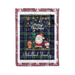 Personalized Gift Tartan Plaid Blanket Clan Arbuthnot With Funny Santa Snowman Reindeer Merry Christmas Fleece Blanket, Home Living Room, Plaid Blanket, Tartan Blanket, Scottish Blanket, Buffalo fleece blanket, Christmas Blanket