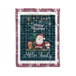 Personalized Gift Tartan Plaid Blanket Clan Miller With Funny Santa Snowman Reindeer Merry Christmas Fleece Blanket, Home Living Room, Plaid Blanket, Tartan Blanket, Scottish Blanket, Buffalo fleece blanket, Christmas Blanket
