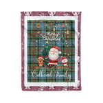 Personalized Gift Tartan Plaid Blanket Clan Cathcart With Funny Santa Snowman Reindeer Merry Christmas Fleece Blanket, Home Living Room, Plaid Blanket, Tartan Blanket, Scottish Blanket, Buffalo fleece blanket, Christmas Blanket