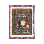 Personalized Gift Tartan Plaid Blanket Clan Hunter 1819 With Funny Santa Snowman Reindeer Merry Christmas Fleece Blanket, Christmas Blanket, Plaid Blanket, Tartan Blanket,Scottish Blanket