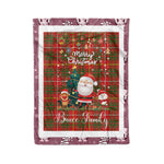 Personalized Gift Tartan Plaid Blanket Clan Bruce With Funny Santa Snowman Reindeer Merry Christmas Fleece Blanket, Home Living Room, Plaid Blanket, Tartan Blanket, Scottish Blanket, Buffalo fleece blanket, Christmas Blanket
