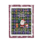 Personalized Gift Tartan Plaid Blanket Clan Macdonald Of Ranald With Funny Santa Snowman Reindeer Merry Christmas Fleece Blanket, Home Living Room, Plaid Blanket, Tartan Blanket, Scottish Blanket, Buffalo fleece blanket, Christmas Blanket