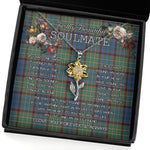 To My Beautiful Soulmate Sunflower Necklace In Your Eyes I Have Found My Home Clan Nicolson Hunting Ancient Tartan Jewelry For Girlfriend, Tartan Sunflower Pendant Necklace, Scottish Tartan Jewelry, valentine necklace, necklace girlfriend, necklace for wife, cute necklaces for girlfriend, jewelry for girlfriend, to my soulmate necklace, to my future wife necklace