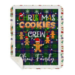 Personalized Gift Tartan Plaid Blanket Clan Shaw Modern With Christmas Cookie Baking Crew Christmas Gift Sherpa Blanket, tartan sherpa blanket,buffalo plaid sherpa blanket,christmas sherpa blanket,Christmas Throw Blanket,green plaid sherpa blanket,green sherpa blanket