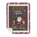 Personalized Gift Tartan Plaid Blanket Clan Bethune With Funny Santa Snowman Reindeer Merry Christmas Gift Sherpa Blanket, blue plaid sherpa blanket,blue tartan sherpa blanket,Buchan,buffalo plaid sherpa blanket,christmas sherpa blanket,Christmas Throw Blanket