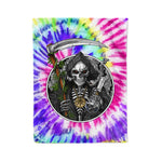 Scotstee Shop - Scotstee Shop Blanket Grim Reaper Stoner Weed Artsy Neon Rainbow Tie Dye Watercolor Hippie Fleece Blanket