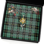 To My Beautiful Soulmate Sunflower Necklace In Your Eyes I Have Found My Home Clan Wallace Ancient Tartan Jewelry For Girlfriend, Tartan Sunflower Pendant Necklace, Scottish Tartan Jewelry, valentine necklace, necklace girlfriend, necklace for wife, cute necklaces for girlfriend, jewelry for girlfriend, to my soulmate necklace, to my future wife necklace