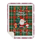 Personalized Gift Tartan Plaid Blanket Clan Prince Of Wales With Funny Santa Snowman Reindeer Merry Christmas Gift Sherpa Blanket, blue plaid sherpa blanket,blue tartan sherpa blanket,Buchan,buffalo plaid sherpa blanket,christmas sherpa blanket,Christmas Throw Blanket-Recovered