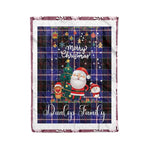 Personalized Gift Tartan Plaid Blanket Clan Dunlop Modern With Funny Santa Snowman Reindeer Merry Christmas Fleece Blanket, Home Living Room, Plaid Blanket, Tartan Blanket, Scottish Blanket, Buffalo fleece blanket, Christmas Blanket