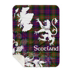 Sherpa Blanket - Tartan Blanket Thistle and Lion Scottish Clan MacDonell Of Glengarry Modern Plaid Blanket, plaid sherpa blanket queen,purple sherpa blanket,queen sherpa blanket,queen size sherpa blanket,red sherpa blanket,scottish tartan blankets,sherpa blanket,sherpa christmas blanket