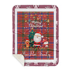 Personalized Gift Tartan Plaid Blanket Clan MacRae Ancient With Funny Santa Snowman Reindeer Merry Christmas Gift Sherpa Blanket, blue plaid sherpa blanket,blue tartan sherpa blanket,Buchan,buffalo plaid sherpa blanket,christmas sherpa blanket,Christmas Throw Blanket