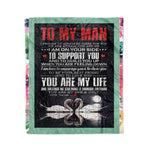 Scotstee Shop - Personalized gift letter to my Man to my Husband funny quotes gift for husband Father Day Gifts fleece blanket