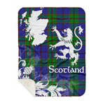 Sherpa Blanket - Tartan Blanket Thistle and Lion Scottish Clan Strachan Plaid Blanket, plaid sherpa blanket queen,purple sherpa blanket,queen sherpa blanket,queen size sherpa blanket,red sherpa blanket,scottish tartan blankets,sherpa blanket,sherpa christmas blanket