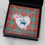 Sea Turtle Necklace Gift for My Beautiful Girlfriend Valentines Necklace Clan Dunbar Ancient Tartan Blue Turtle Necklace