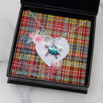 Sea Turtle Necklace Gift for My Beautiful Girlfriend Valentines Necklace Clan Ogilvie Of Airlie Ancient Tartan Blue Turtle Necklace