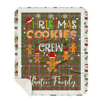 Personalized Gift Tartan Plaid Blanket Clan Hunter 1819 With Christmas Cookie Baking Crew Christmas Gift Sherpa Blanket, tartan sherpa blanket,buffalo plaid sherpa blanket,christmas sherpa blanket,Christmas Throw Blanket,green plaid sherpa blanket,green sherpa blanket
