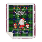 Personalized Gift Tartan Plaid Blanket Clan Donald MacDonald With Funny Santa Snowman Reindeer Merry Christmas Gift Sherpa Blanket, blue plaid sherpa blanket,blue tartan sherpa blanket,Buchan,buffalo plaid sherpa blanket,christmas sherpa blanket,Christmas Throw Blanket