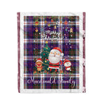 Personalized Gift Tartan Plaid Blanket Clan MacDonald Dress Modern With Funny Santa Snowman Reindeer Merry Christmas Fleece Blanket, Home Living Room, Plaid Blanket, Tartan Blanket, Scottish Blanket, Buffalo fleece blanket, Christmas Blanket-Recovered