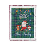 Personalized Gift Tartan Plaid Blanket Clan Shaw Ancient With Funny Santa Snowman Reindeer Merry Christmas Fleece Blanket, Home Living Room, Plaid Blanket, Tartan Blanket, Scottish Blanket, Buffalo fleece blanket, Christmas Blanket