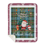 Personalized Gift Tartan Plaid Blanket Clan Cathcart With Funny Santa Snowman Reindeer Merry Christmas Gift Sherpa Blanket, blue plaid sherpa blanket,blue tartan sherpa blanket,Buchan,buffalo plaid sherpa blanket,christmas sherpa blanket,Christmas Throw Blanket