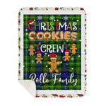 Personalized Gift Tartan Plaid Blanket Clan Rollo With Christmas Cookie Baking Crew Christmas Gift Sherpa Blanket, tartan sherpa blanket,buffalo plaid sherpa blanket,christmas sherpa blanket,Christmas Throw Blanket,green plaid sherpa blanket,green sherpa blanket