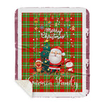 Personalized Gift Tartan Plaid Blanket Clan Grierson With Funny Santa Snowman Reindeer Merry Christmas Gift Sherpa Blanket, blue plaid sherpa blanket,blue tartan sherpa blanket,Buchan,buffalo plaid sherpa blanket,christmas sherpa blanket,Christmas Throw Blanket