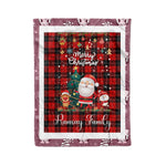 Personalized Gift Tartan Plaid Blanket Clan Ramsay Red With Funny Santa Snowman Reindeer Merry Christmas Fleece Blanket, Home Living Room, Plaid Blanket, Tartan Blanket, Scottish Blanket, Buffalo fleece blanket, Christmas Blanket