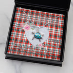 Sea Turtle Necklace Gift for My Beautiful Girlfriend Valentines Necklace Clan Renton Tartan Blue Turtle Necklace