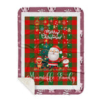 Personalized Gift Tartan Plaid Blanket Clan Moncrieffe With Funny Santa Snowman Reindeer Merry Christmas Gift Sherpa Blanket, blue plaid sherpa blanket,blue tartan sherpa blanket,Buchan,buffalo plaid sherpa blanket,christmas sherpa blanket,Christmas Throw Blanket