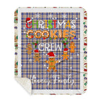 Personalized Gift Tartan Plaid Blanket Clan Hannay Grey With Christmas Cookie Baking Crew Christmas Gift Sherpa Blanket, tartan sherpa blanket,buffalo plaid sherpa blanket,christmas sherpa blanket,Christmas Throw Blanket,green plaid sherpa blanket,green sherpa blanket