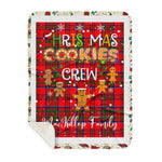 Personalized Gift Tartan Plaid Blanket Clan MacKillop With Christmas Cookie Baking Crew Christmas Gift Sherpa Blanket, tartan sherpa blanket,buffalo plaid sherpa blanket,christmas sherpa blanket,Christmas Throw Blanket,green plaid sherpa blanket,green sherpa blanket