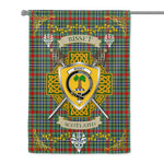 House Flag - Bisset Irish Shield Celtic Cross Tartan Garden Flag St Patrick's Day Garden Flag