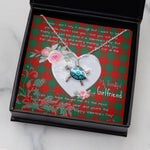 Sea Turtle Necklace Gift for My Beautiful Girlfriend Valentines Necklace Clan Erskine Tartan Blue Turtle Necklace