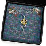 To My Beautiful Soulmate Sunflower Necklace In Your Eyes I Have Found My Home Clan Douglas Tartan Jewelry For Girlfriend, Tartan Sunflower Pendant Necklace, Scottish Tartan Jewelry, valentine necklace, necklace girlfriend, necklace for wife, cute necklaces for girlfriend, jewelry for girlfriend, to my soulmate necklace, to my future wife necklace