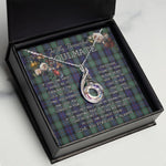 To My Beautiful Soulmate Necklace In Your Eyes I Have Found My Home Clan MacKenzie Modern Blue Tartan Rising Phoenix Necklace