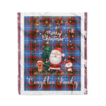 Personalized Gift Tartan Plaid Blanket Clan Congilton With Funny Santa Snowman Reindeer Merry Christmas Fleece Blanket, Home Living Room, Plaid Blanket, Tartan Blanket, Scottish Blanket, Buffalo fleece blanket, Christmas Blanket