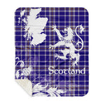 Sherpa Blanket - Tartan Blanket Thistle and Lion Scottish Clan Ochterlony Plaid Blanket, plaid sherpa blanket queen,purple sherpa blanket,queen sherpa blanket,queen size sherpa blanket,red sherpa blanket,scottish tartan blankets,sherpa blanket,sherpa christmas blanket