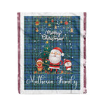 Personalized Gift Tartan Plaid Blanket Clan Matheson Hunting Ancient With Funny Santa Snowman Reindeer Merry Christmas Fleece Blanket, Home Living Room, Plaid Blanket, Tartan Blanket, Scottish Blanket, Buffalo fleece blanket, Christmas Blanket