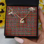 To My Beautiful Soulmate Necklace In Your Eyes I Have Found My Home Clan Hunter USA Tartan Wishbone Dancing Necklace