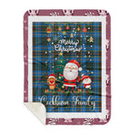 Personalized Gift Tartan Plaid Blanket Clan Cockburn With Funny Santa Snowman Reindeer Merry Christmas Gift Sherpa Blanket, blue plaid sherpa blanket,blue tartan sherpa blanket,Buchan,buffalo plaid sherpa blanket,christmas sherpa blanket,Christmas Throw Blanket