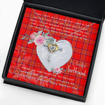 Gift For My Beautiful Girlfriend Necklace Valentine Necklace Clan Burnett Modern Tartan Cross Dancing Necklace Scottish Tartan Jewelry