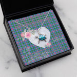 Sea Turtle Necklace Gift for My Beautiful Girlfriend Valentines Necklace Clan Pitcairn Tartan Blue Turtle Necklace