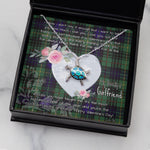 Sea Turtle Necklace Gift for My Beautiful Girlfriend Valentines Necklace Clan Monteith Modern Tartan Blue Turtle Necklace