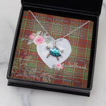 Sea Turtle Necklace Gift for My Beautiful Girlfriend Valentines Necklace Clan MacGillivray Ancient Tartan Blue Turtle Necklace