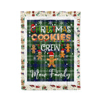 Fleece Blanket - Personalized Gift Tartan Plaid Blanket Clan Mow With Christmas Cookie Baking Crew Christmas Gift Fleece Blanket