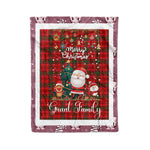 Personalized Gift Tartan Plaid Blanket Clan Grant With Funny Santa Snowman Reindeer Merry Christmas Fleece Blanket, Christmas Blanket, Plaid Blanket, Tartan Blanket,Scottish Blanket